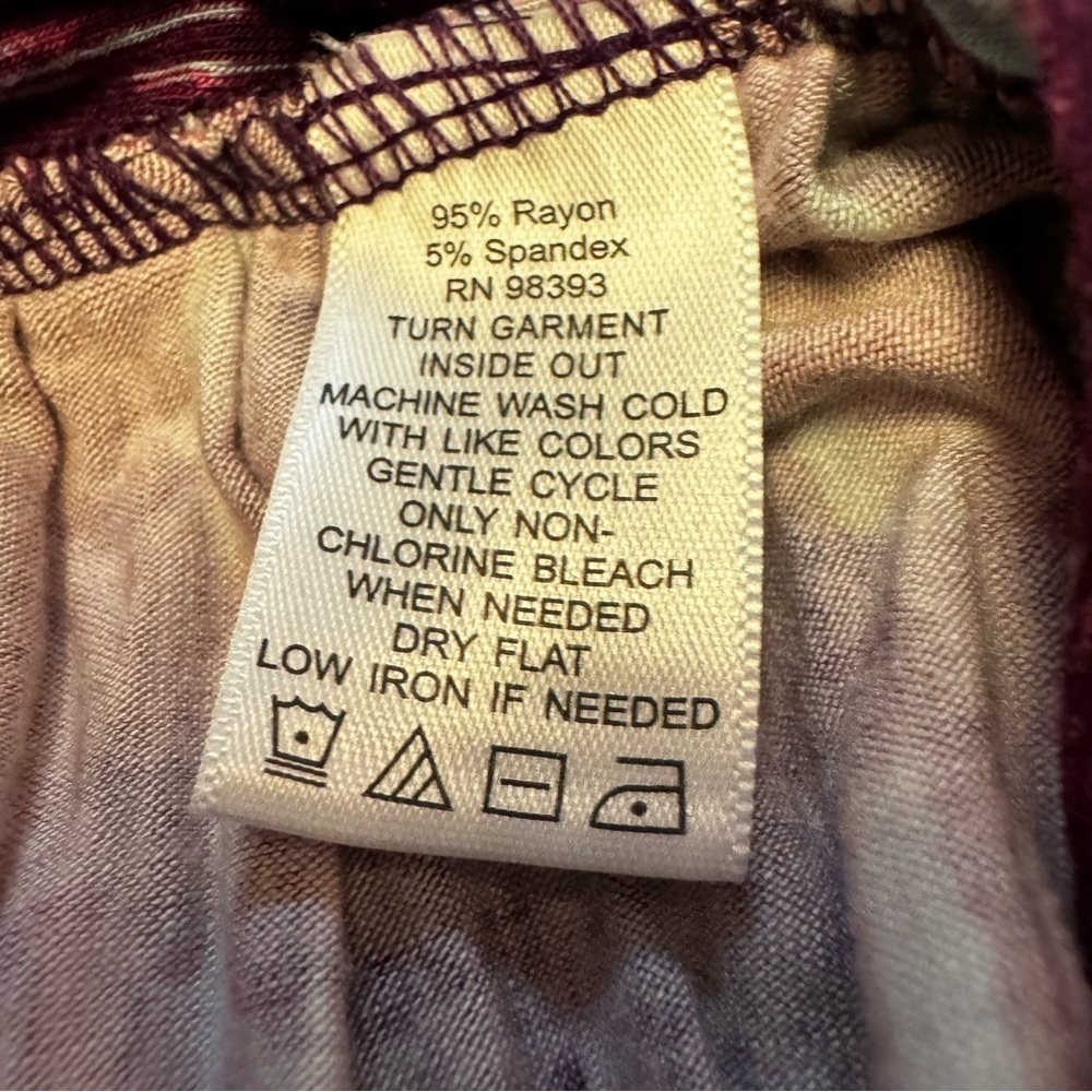 Belle Gray Womens Size XS Red Burgundy Purple Maxi Skirt V front elastic waist - Picture 9 of 12